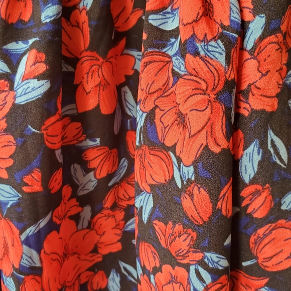 C+D+M Red and Navy Blue Floral Yoke Dress - Picture 10 of 10